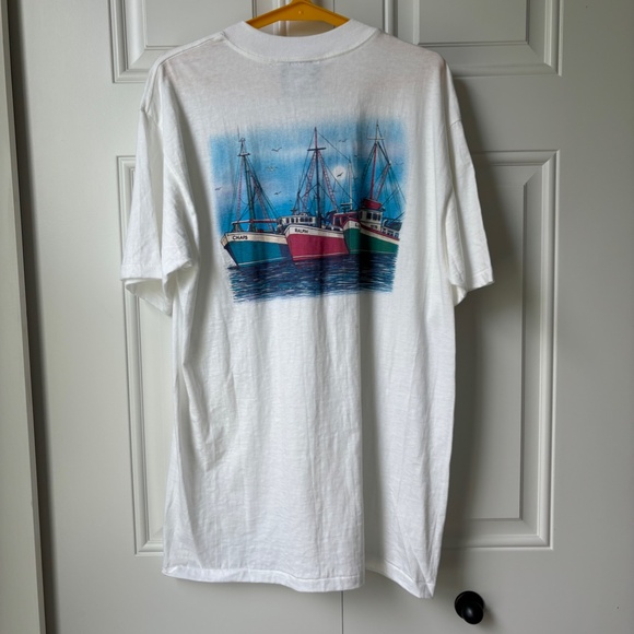 NWT Vintage Chaps Ralph Lauren L t-shirt Fishing boats - Picture 3 of 13